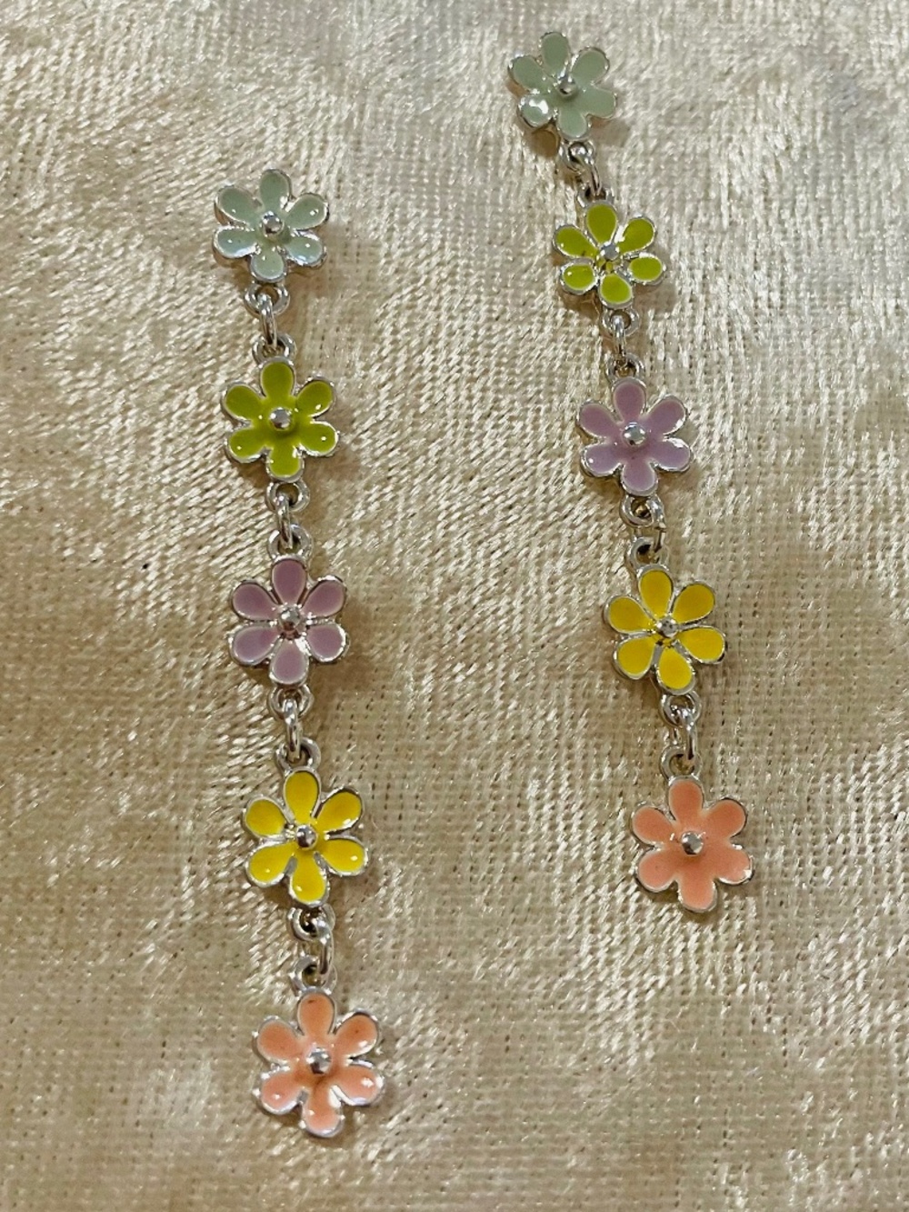 Enamel Floral Drop earrings